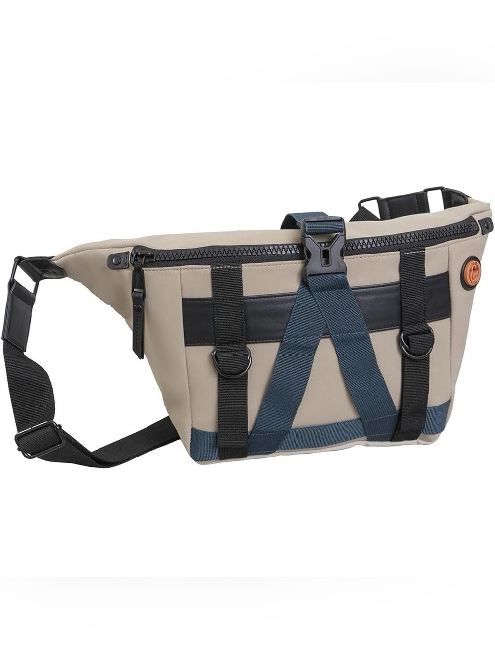 Joan & David Khaki Tan Nylon Fanny Pack Sling Bag